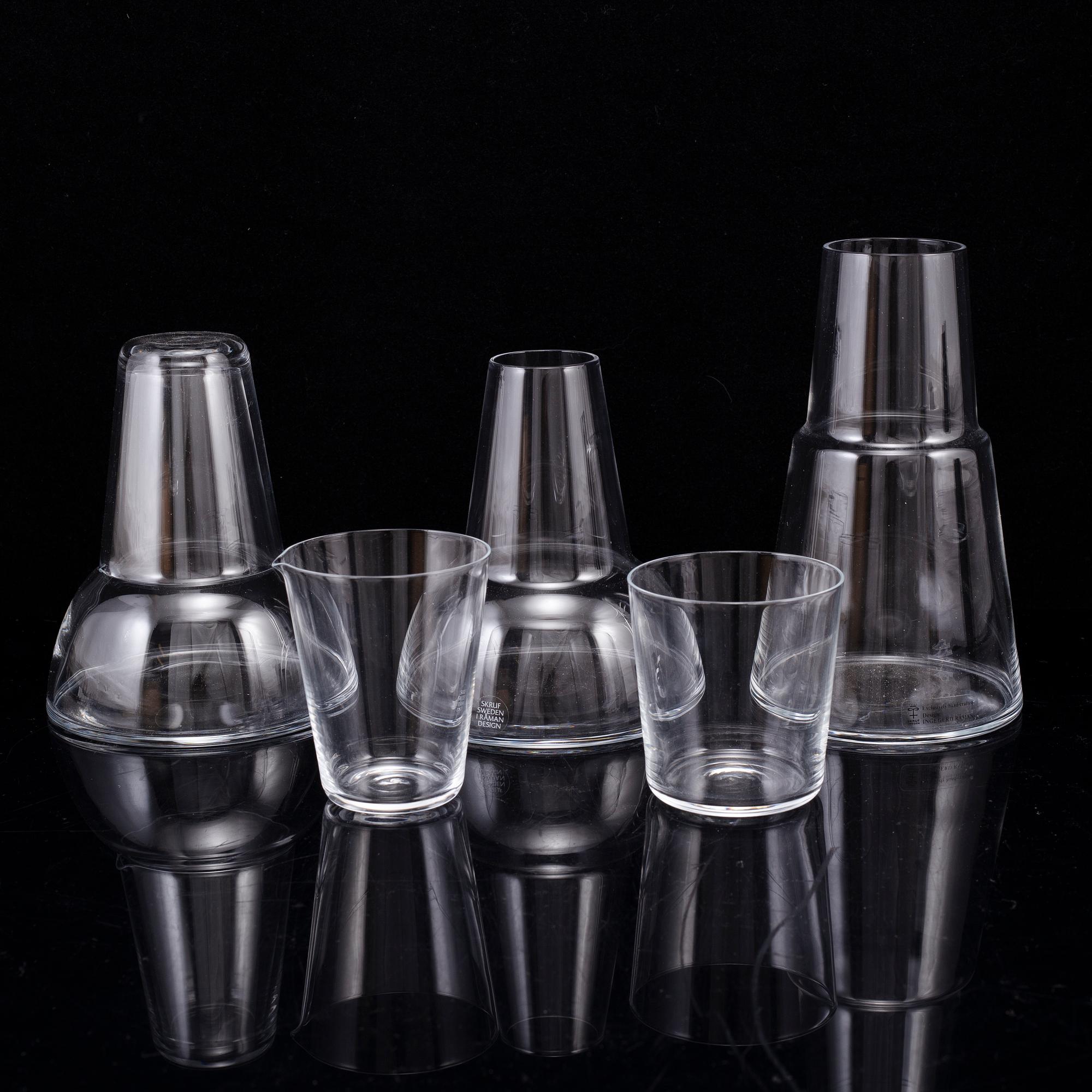 INGEGERD RÅMAN, 9 delar glas, Skruf.