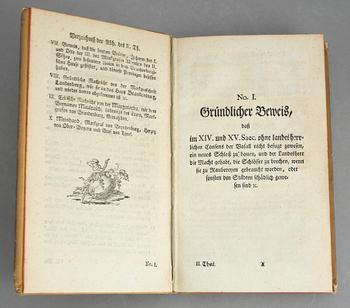 PHILIPP WILHELM GERCKEN, 2 vol, Vermischte Abhandlungen aus dem Lehn- und Teutschen Rechte, Güstrom-Leipzig 1771-77.