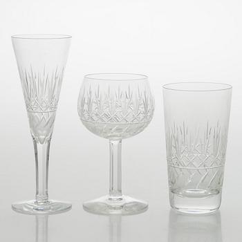 A 131-piece glas service, "Leo" for Nuutajärvi Notsjö, mid-20th century.