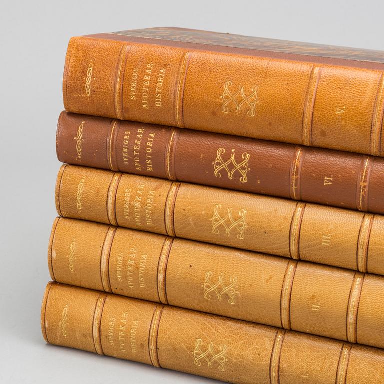 SVERIGES APOTEKSHISTORIA, 6 vol, 1910-1949.