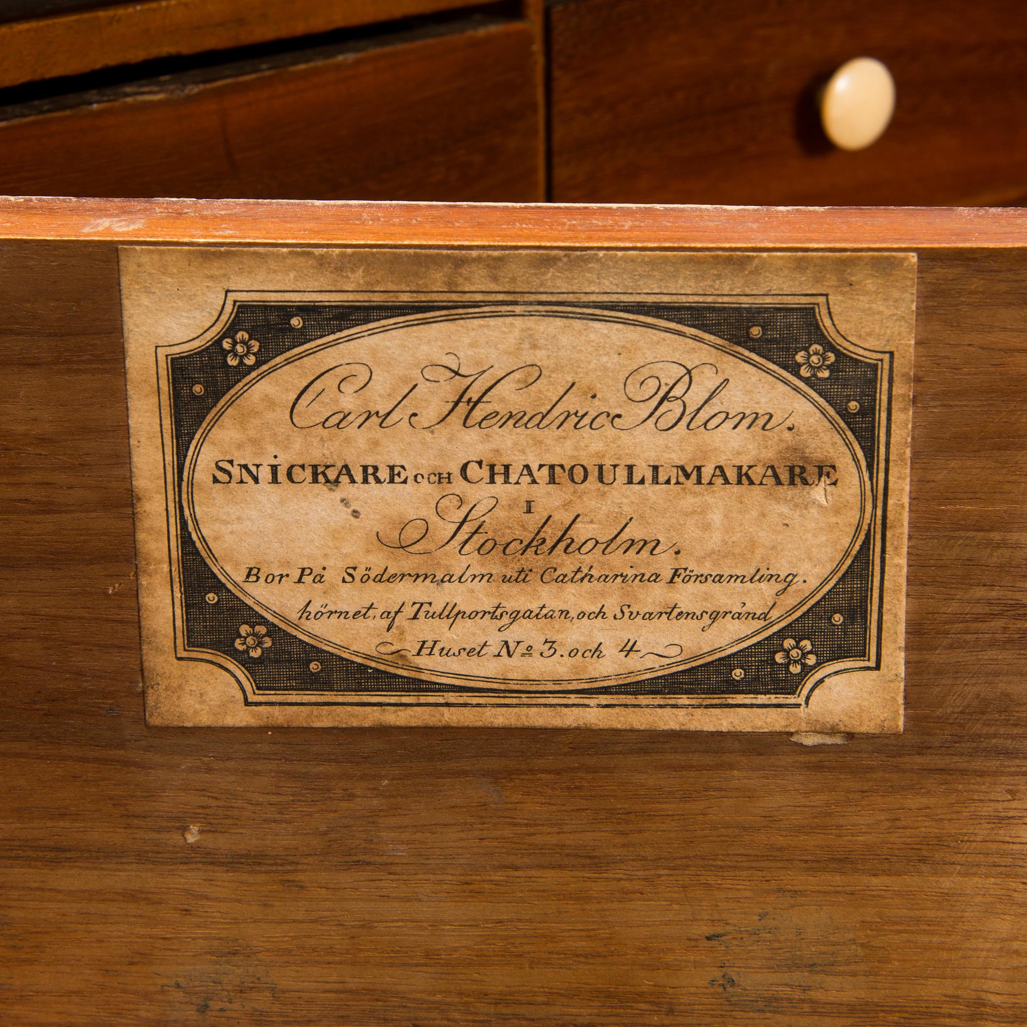 An Empire-style chest of drawer, Carl Hendrik Blom (master in Stockholm 1796 - 1835).