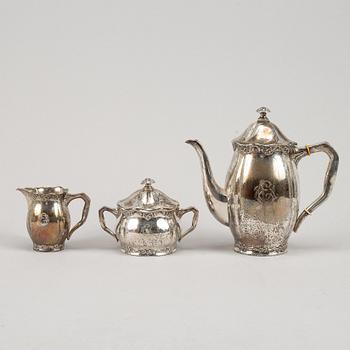 Kaffeservis, 3 delar, silver, Eric Kalb Eftr, Halmstad 1938.