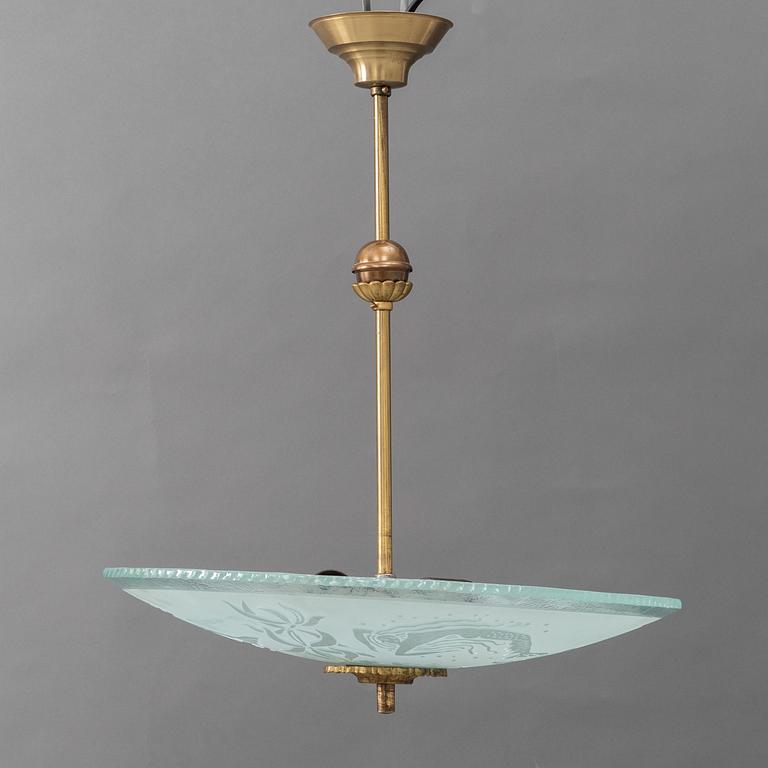 A Swedish Modern ceiling lamp, 1940s.