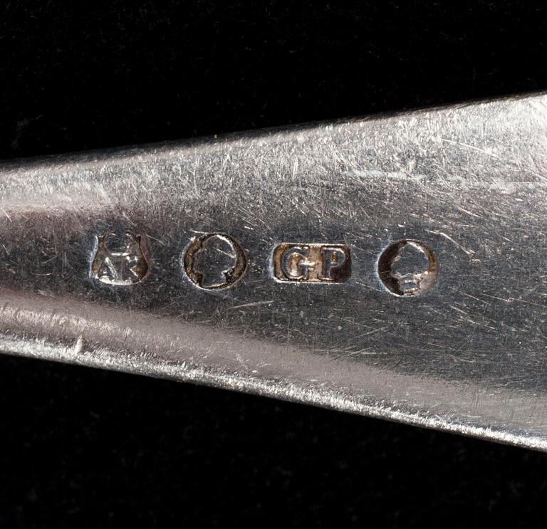 BESTICKUPPSÄTTNING, 45 delar, försilvrade, AK Aleksander Katch (Александр Качъ) S:t Petersburg sekelskiftet 1800/1900.