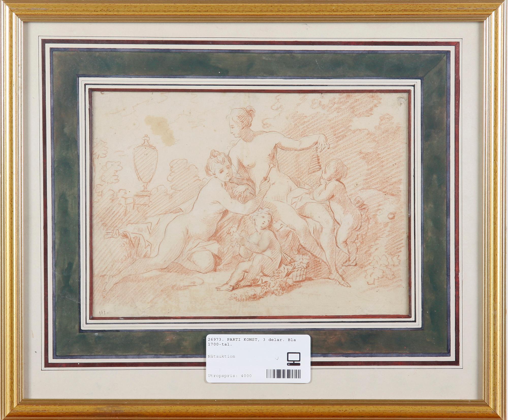 PARTI KONST, 3 delar. Bla 1700-tal.
