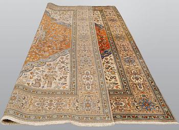 A carpet, Figural Tabriz so called Tabatabai, ca 390 x 268 cm.