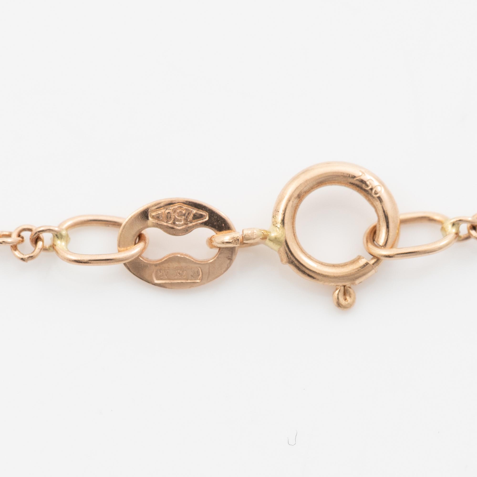 18K gold necklace with opal.