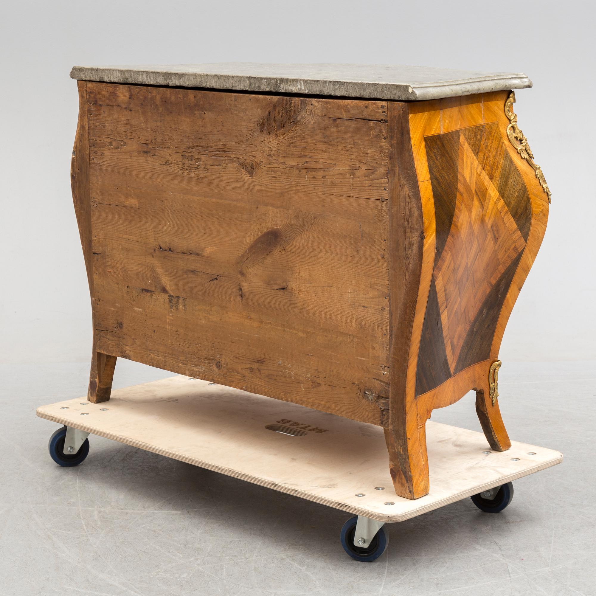 A Swedish Rococo 18th century commode by Gustaf Foltiern (master in Stockholm 1771-1804).