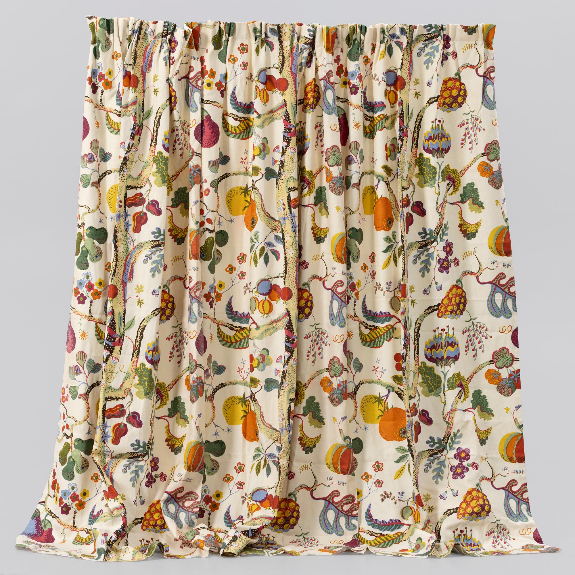 Josef Frank, curtain, “Vegetable Tree”, Firma Svenskt Tenn.
