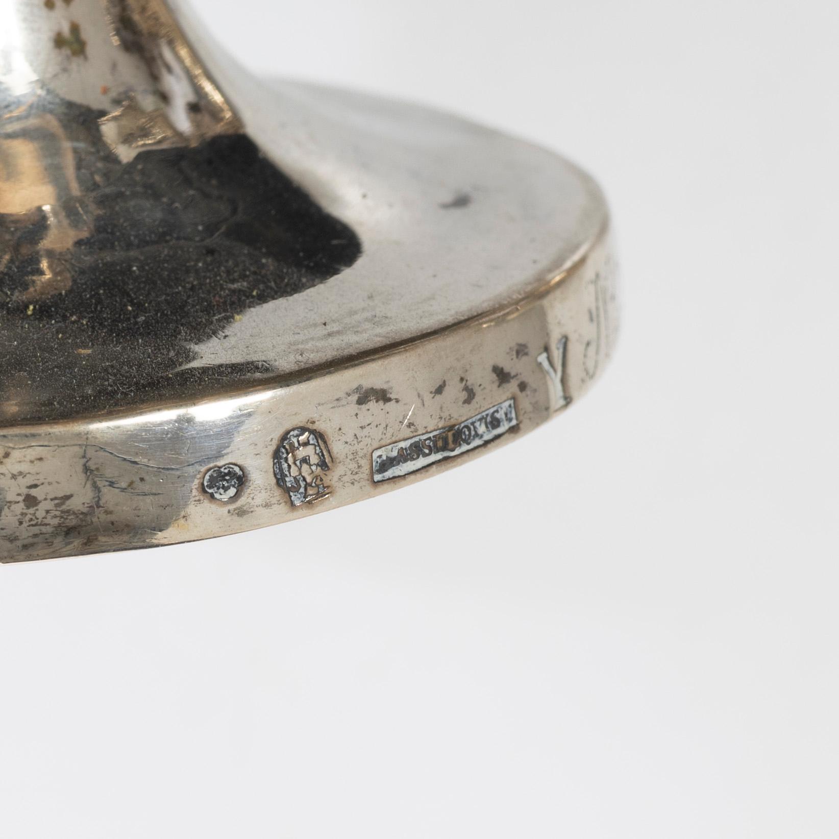 Olaus Hasselquist, a pair of silver night candle sticks, Sweden, 1781.