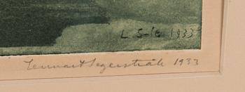 LENNART SEGERSTRÅLE, etsaus, signeerattu ja päivätty 1933 myös laatassa, numeroitu 30/55. Taiteilijan vedos.