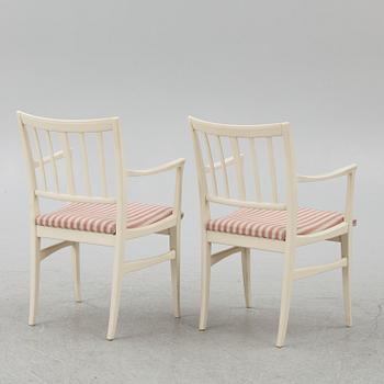 Carl Malmsten, dining table, 2 armchairs, 4 chairs, "Talavid", Waggeryd's Furniture Factory, second half of the 20th century.