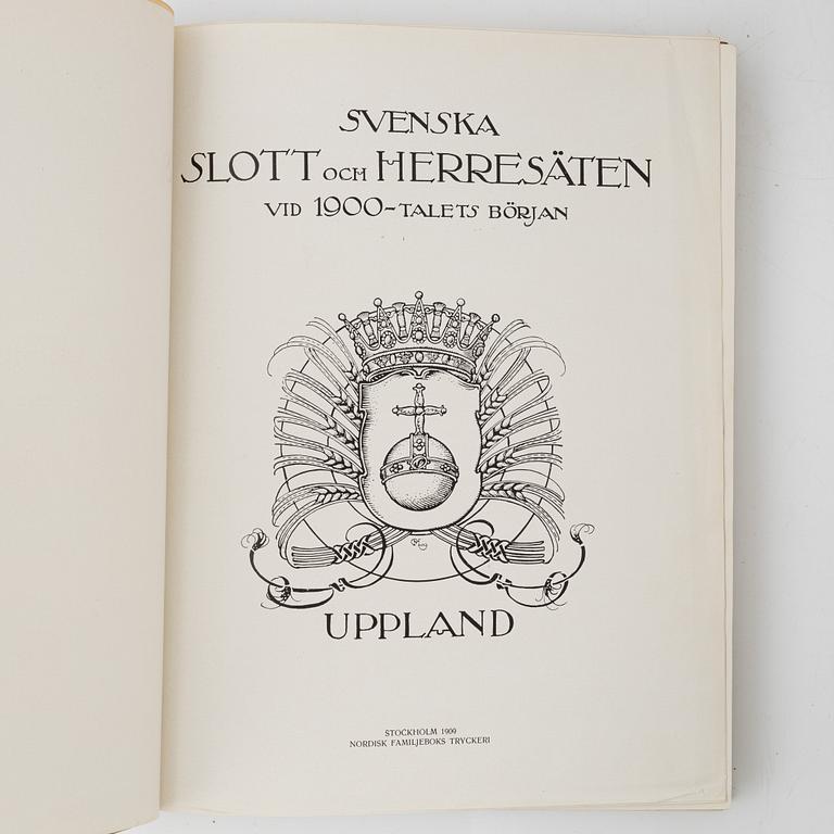 "Svenska slott och herresäten vid 1900-talets början", 5 vol, Stockholm 1908-14; samt Ny följd 4 vol, Stockholm 1918-23.