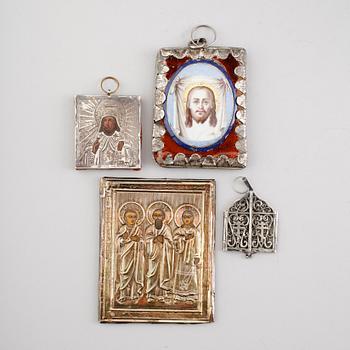 RESEIKONER, 4 st, silver, Ryssland, 1800-tal.