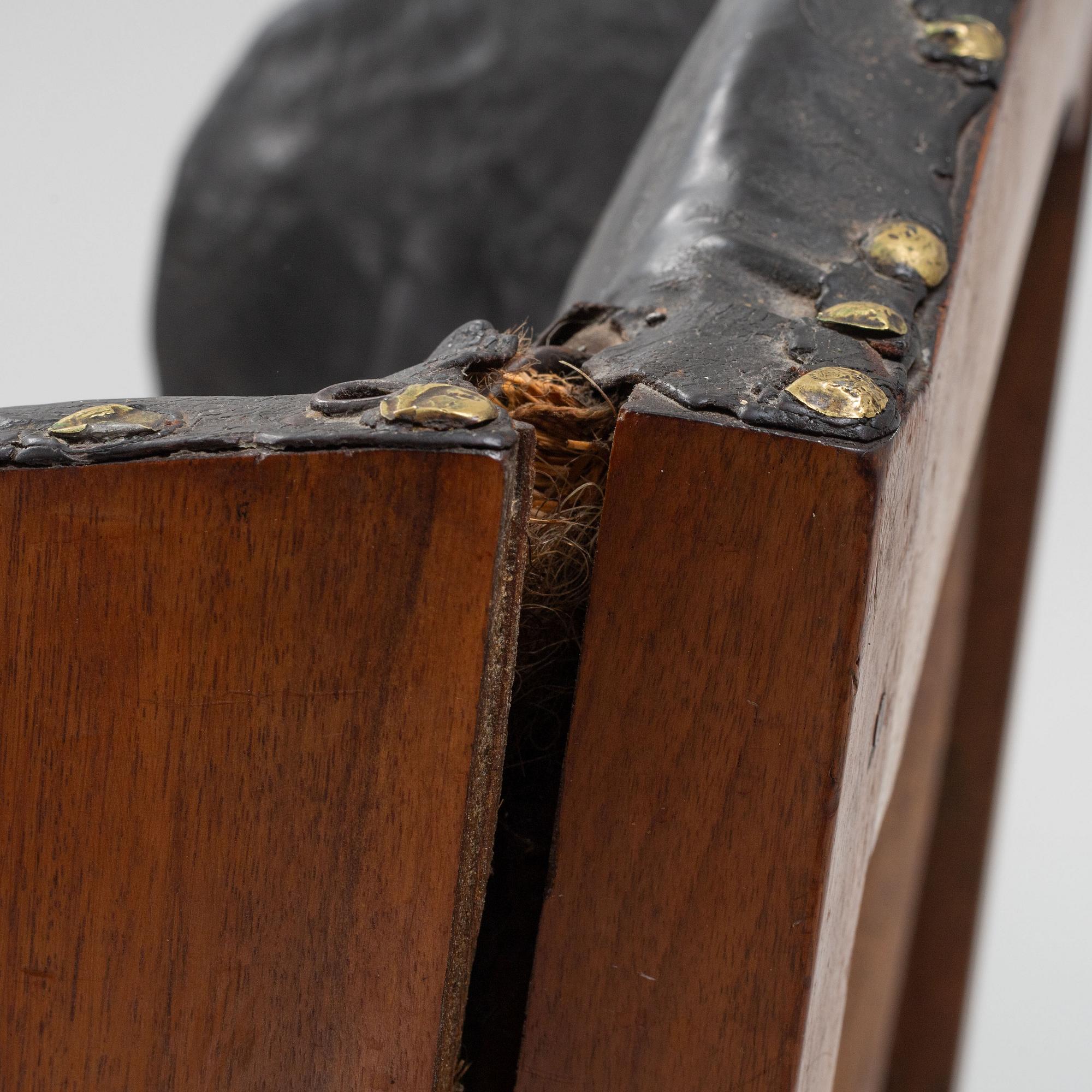 Two similar wing-back chairs, Northern Europe, late 18th century.