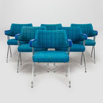 Nojatuoleja, 6 kpl, valmistaja Merva 1970-luku.