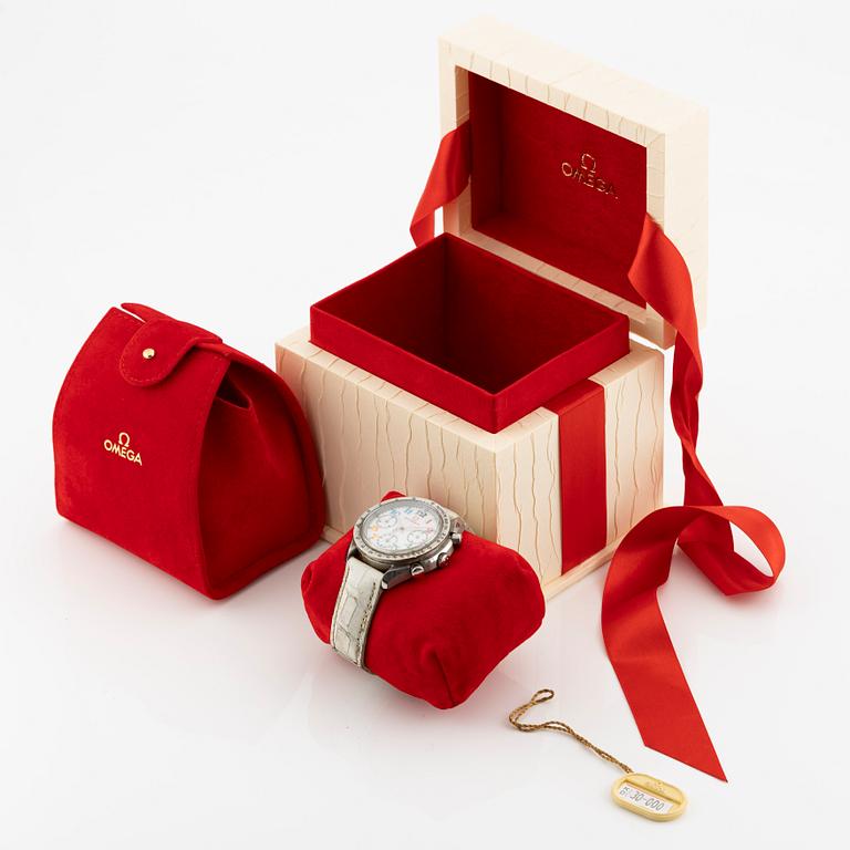 Omega, Olympic Games Collection, "Mother-of-pearl dial", chronograph, wristwatch, 35.5 mm.