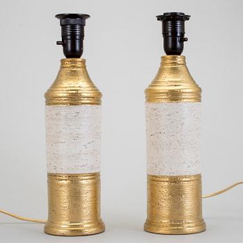 BITOSSI, för Bergboms, bordslampor, ett par, keramik, Italien, 1960-tal.
