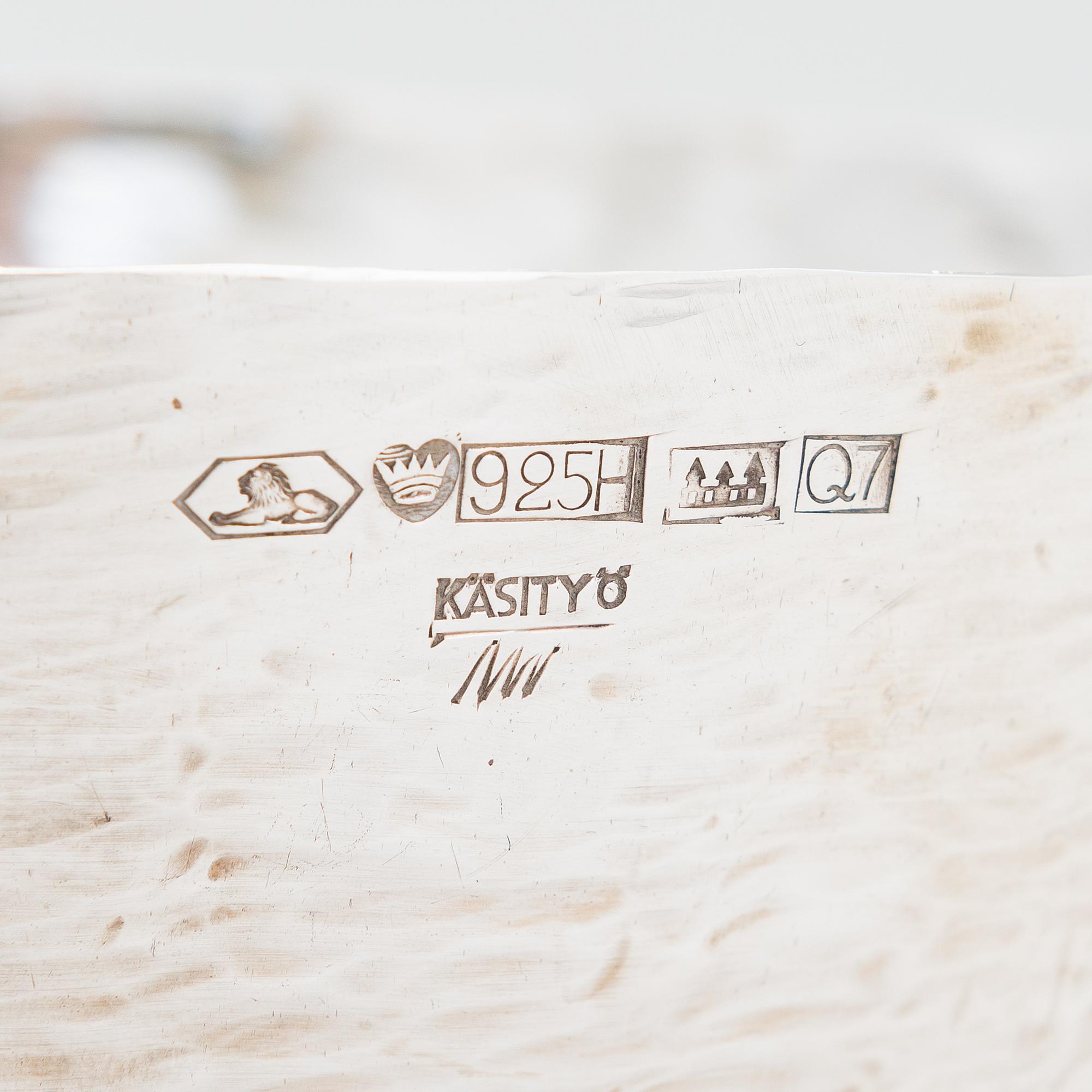 Tapio Wirkkala, skål, sterlingsilver, Kultakeskus, Tavastehus 1969.