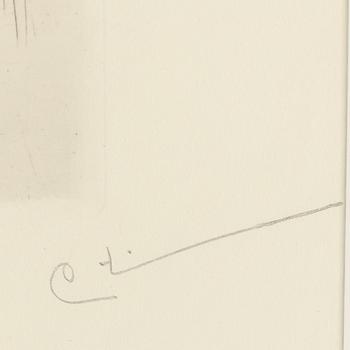 CARL LARSSON, etching, signed C.L in pencil. Executed 1912. State 2. 121 signed copies. "Self-portrait".