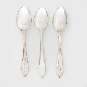 Nineteen spoons, 'Skytte' model, MGAB, GAB and C.G. Hallberg, 1950's/60's.