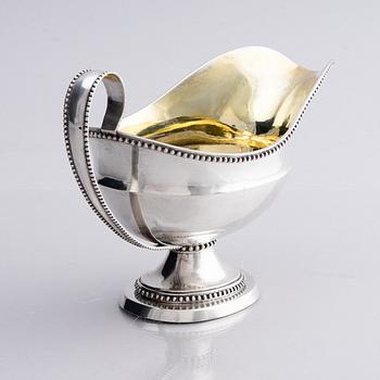 A Swedish 18th century parcel-gilt silver cream-jug, mark of Daniel Lundström, Stockholm 1787.