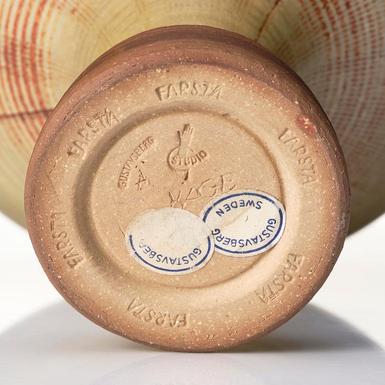 Wilhelm Kåge, a "Farsta spirea" stoneware vase, Gustavsberg Studio 1957.