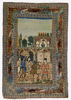 717. MATTA. Semiantik Ghom Figural. 205 x 137,5 cm.