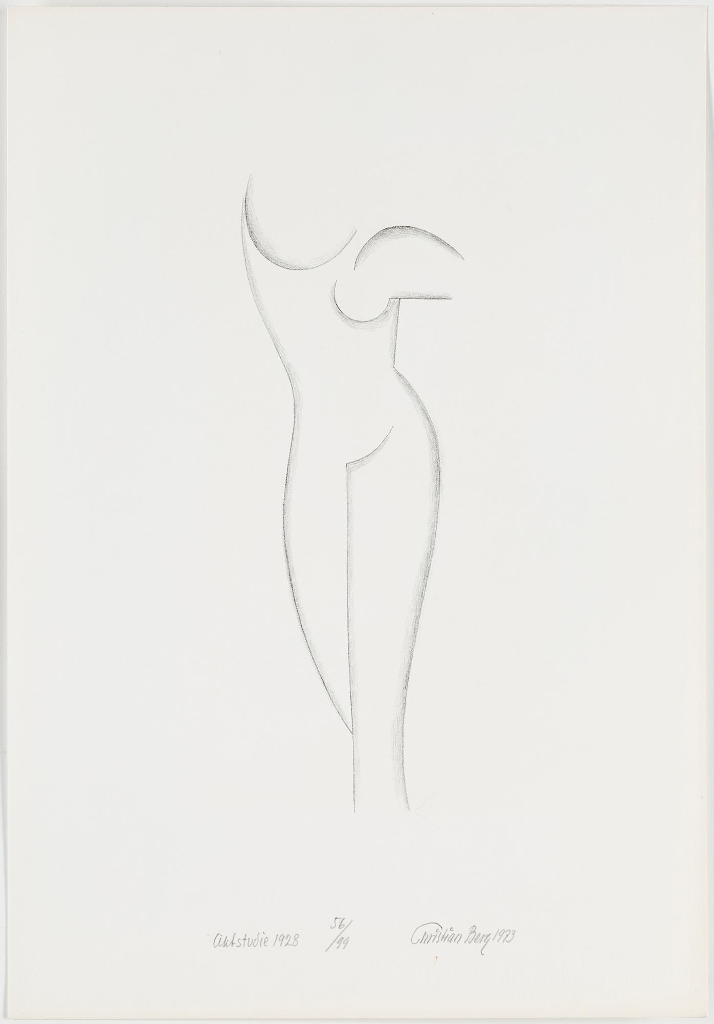 CHRISTIAN BERG, folder with five lithographs, no 56, signed 1973.
