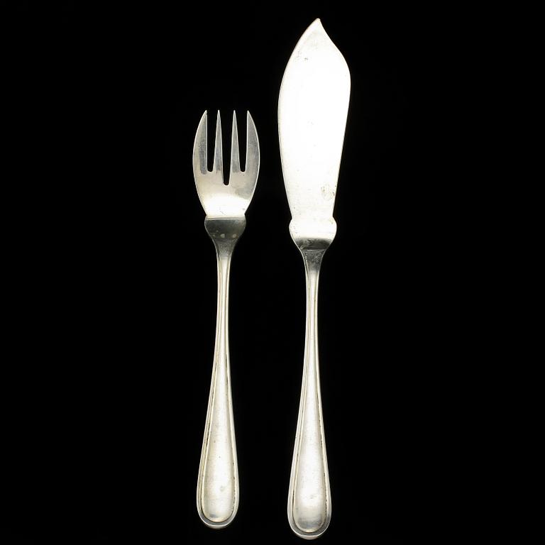 FISKBESTICK, 24 st, silver, mästarstämpel CVK, Holland, 1931. Vikt 1248 g.