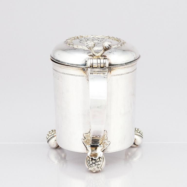 An early 18th century silver tankard, unidentified makers mark, Moscow 1700-1710.