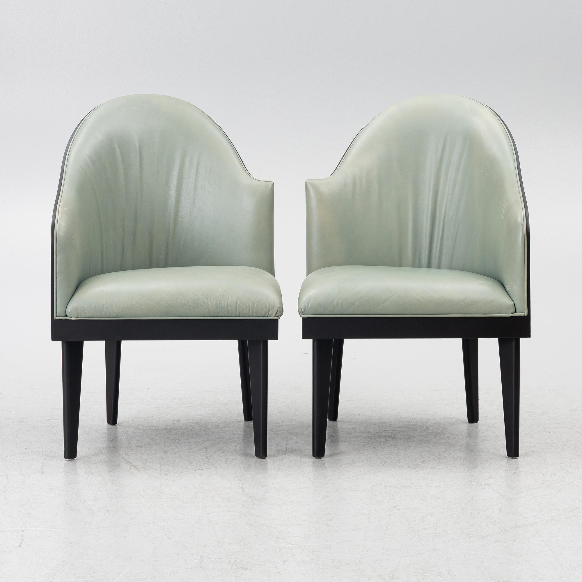 Pierre Sartogo & Nathalie Grenon, a pair of 'Toscana' lounge chairs, Saporiti Italia, 1980's.