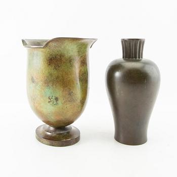 Guldsmedsaktiebolaget (GAB) vaser 2 st Swedish Grace 1930-tal.