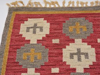 Anna-Greta Sjöqvist, rug, flat weave, approx. 215 x 152 cm, signed AGS.