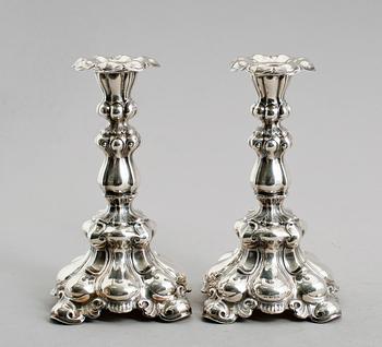 LJUSSTAKAR, 1 par, silver, CG Hallberg, Stockholm 1940.