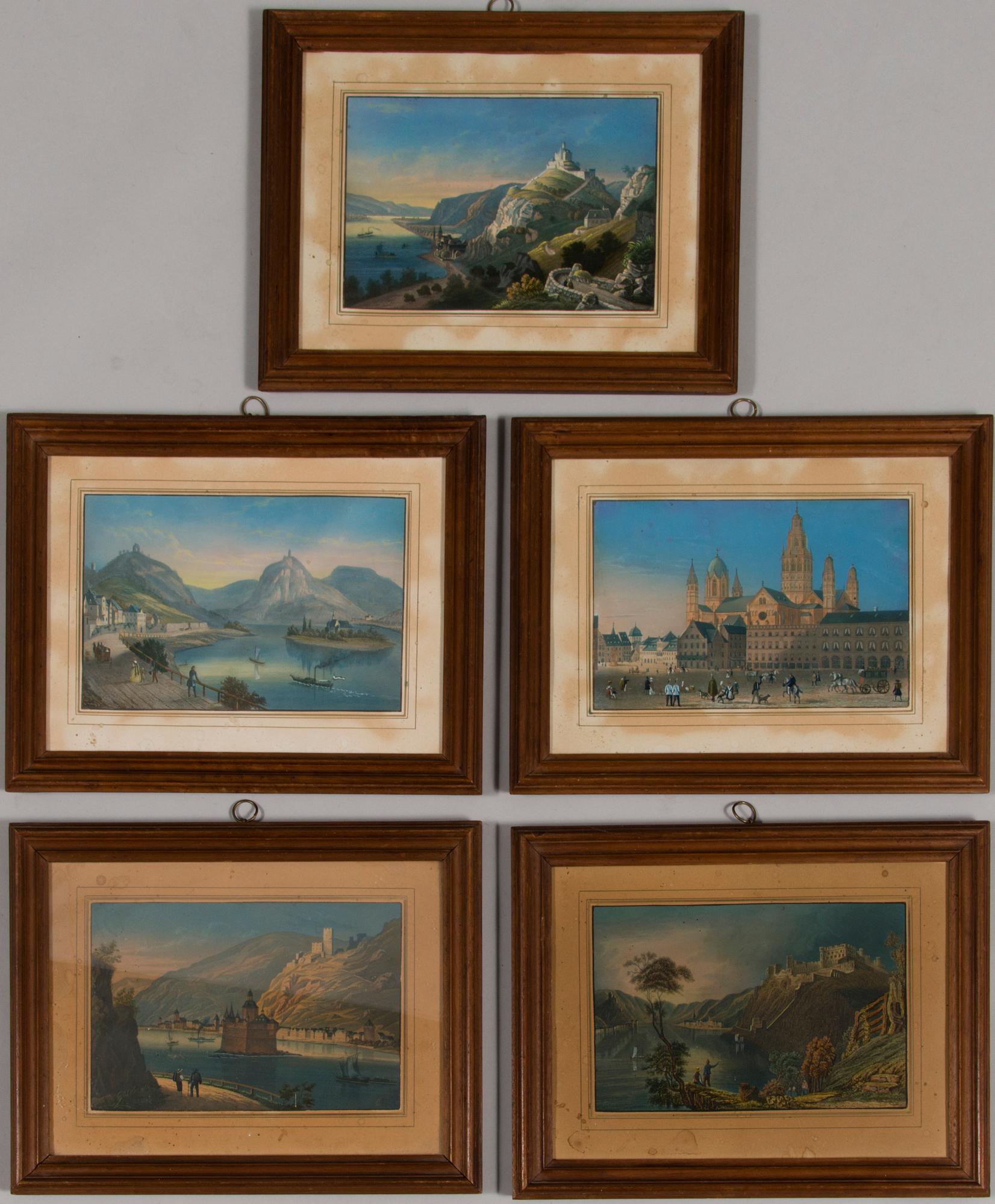 COPPER ENGRAVINGS, 5 pieces, 19th century, Germany.