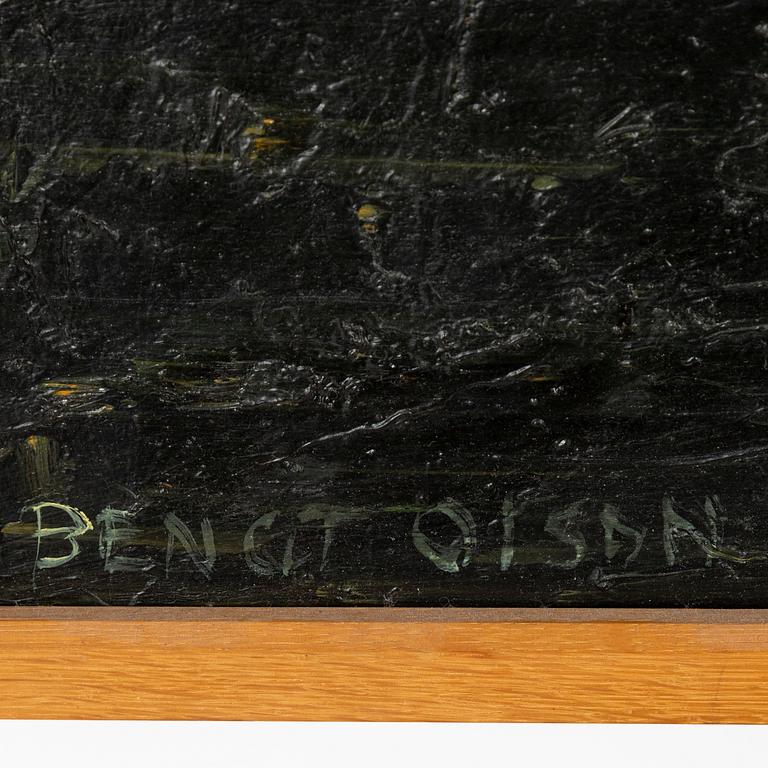 Bengt Olson, olja på pannå, signerad på båda sidor.