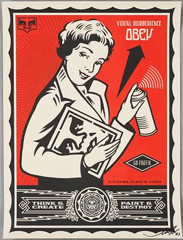 SHEPARD "OBEY" FAIREY, print, Obey X levis project 2009, signed and dated 09.