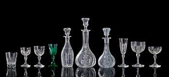 1216. An extensive Russian cut and engraved glass service, 19th Century. (150 pieces).