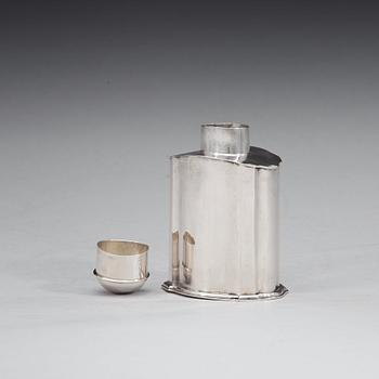 A Norwegian 18th century silver tea-caddy, marks of Jacob Nielsen, Oslo/Christiania 1724.