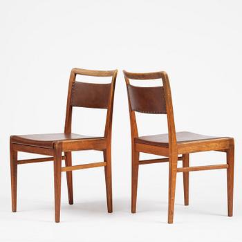 Axel Larsson, a rare set of four chairs, Svenska Möbelfabrikerna, Bodafors, 1940s-50s.