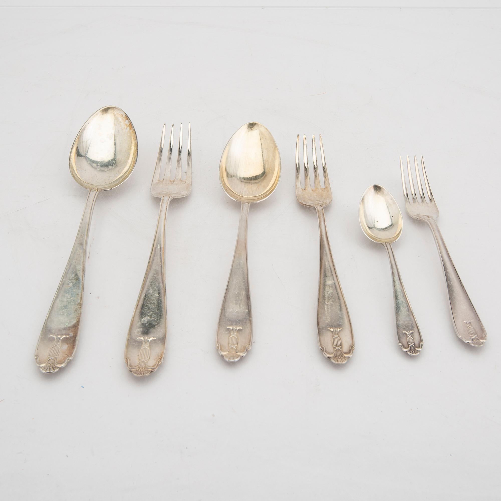 Bestick 80 dlr "Vasa" silver GAB Stockholm 1920-30-tal.