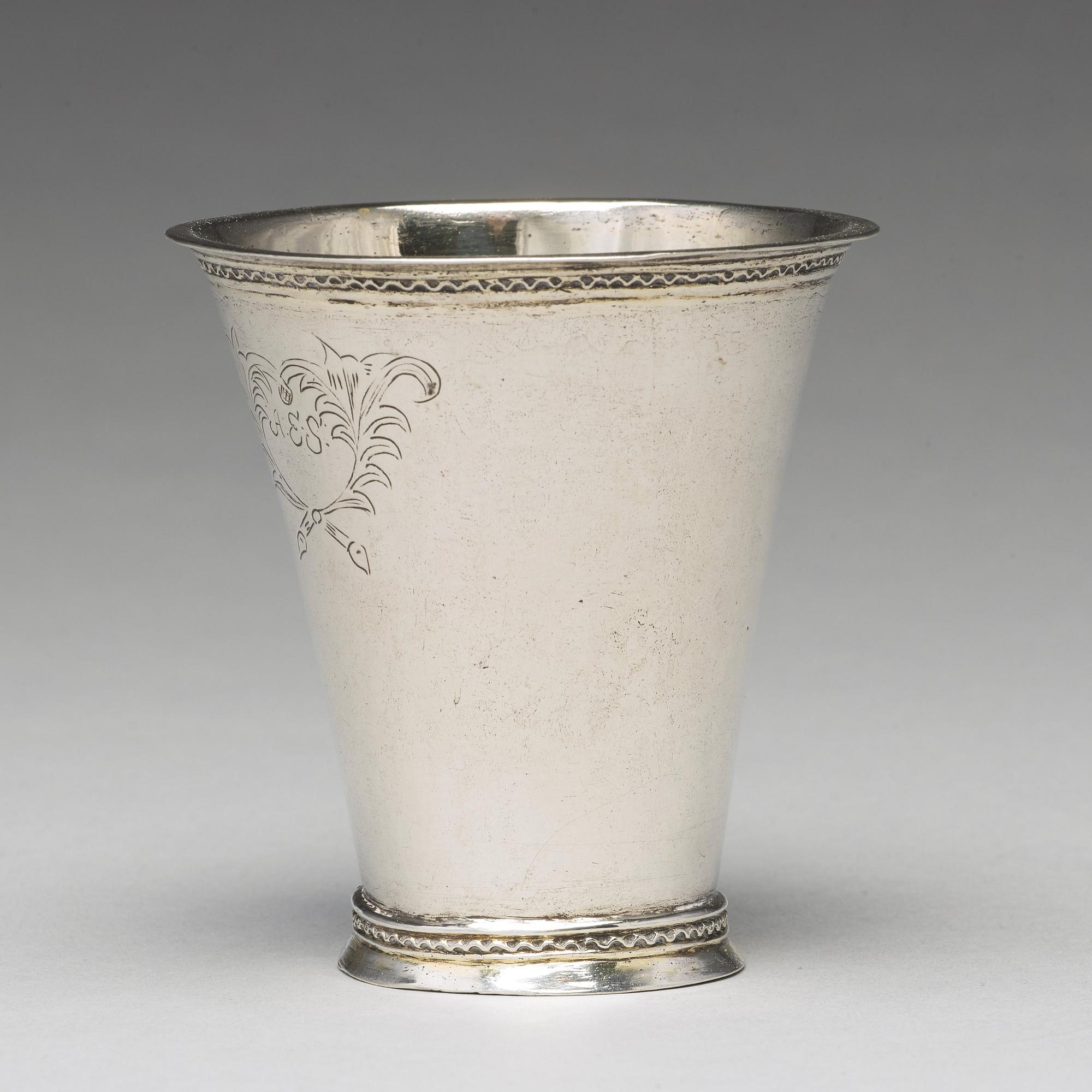 Erik Broberg, bägare, silver, Borås 1724.