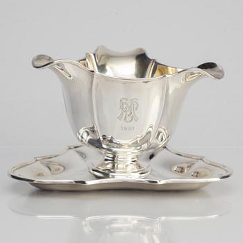 A Danish Silver Sauce Bowl, mark of Laurits Berth,  Copenhagen 1920.