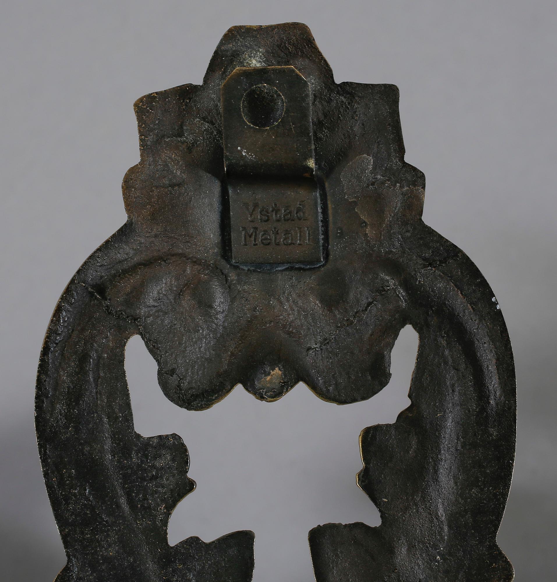 VÄGGAPPLIQUER, ett par, rokokostil, Ystad metall, 1900-talets början.