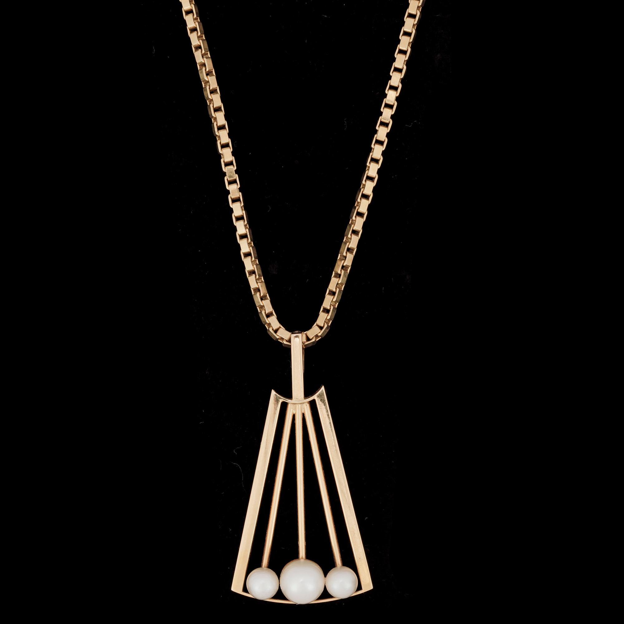 HALSSMYCKE, 18 k guld, Alton gruvvaru AB, Falköping, 1900-talets andra hälft. Tot vikt 15 g.