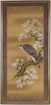 A Japanese painting, unidentified artist, ink and colour on silk, 20th century.