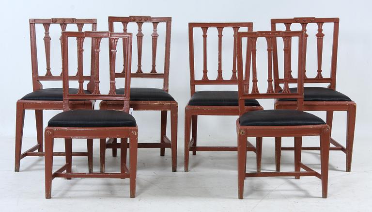 STOLAR, 6 st, gustavianska, 1800-tal.