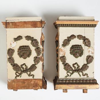 An Empire mirror with console table, attributed to N Frisk (Stockholm 1805-24).