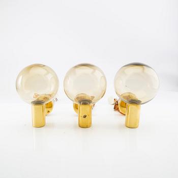 Hans-Agne Jakobsson, wall lamps 3 pcs V-149 Markaryd late 20th century.